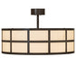 Meyda Lighting Cilindro 36" 6-Light Timeless Bronze Barnabas Semi-flush Mount Light With Beige & White Shade