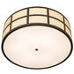 Meyda Lighting Cilindro 36" 6-Light Timeless Bronze Barnabas Semi-flush Mount Light With Beige & White Shade