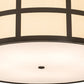 Meyda Lighting Cilindro 36" 6-Light Timeless Bronze Barnabas Semi-flush Mount Light With Beige & White Shade