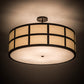 Meyda Lighting Cilindro 36" 6-Light Timeless Bronze Barnabas Semi-flush Mount With Laura Beige Textrene Shade