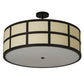 Meyda Lighting Cilindro 36" 6-Light Timeless Bronze Barnabas Semi-flush Mount With Laura Beige Textrene Shade