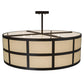 Meyda Lighting Cilindro 36" 6-Light Timeless Bronze Barnabas Semi-flush Mount With Laura Beige Textrene Shade