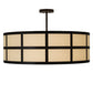 Meyda Lighting Cilindro 36" 6-Light Timeless Bronze Barnabas Semi-flush Mount With Laura Beige Textrene Shade