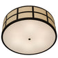 Meyda Lighting Cilindro 36" 6-Light Timeless Bronze Barnabas Semi-flush Mount With Laura Beige Textrene Shade