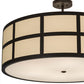 Meyda Lighting Cilindro 36" 6-Light Timeless Bronze Barnabas Semi-flush Mount With Laura Beige Textrene Shade