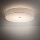 Meyda Lighting Cilindro 36" 6-Light Timeless Bronze Flush Mount Light With Off White Textrene & Statuario Idalight Shade