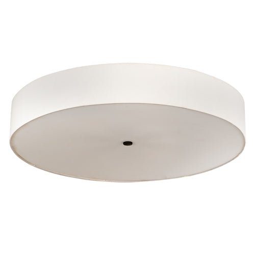Meyda Lighting Cilindro 36" 6-Light Timeless Bronze Flush Mount Light With Off White Textrene & Statuario Idalight Shade