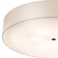 Meyda Lighting Cilindro 36" 6-Light Timeless Bronze Flush Mount Light With Off White Textrene & Statuario Idalight Shade