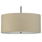 Meyda Lighting Cilindro 36" 6-Light Timeless Bronze Pendant Light With Beige Eggshell Textrene Shade