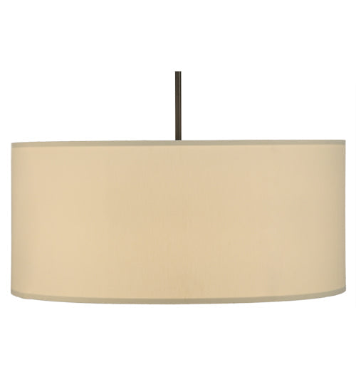 Meyda Lighting Cilindro 36" 6-Light Timeless Bronze Pendant Light With Beige Eggshell Textrene Shade