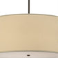 Meyda Lighting Cilindro 36" 6-Light Timeless Bronze Pendant Light With Beige Eggshell Textrene Shade