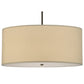 Meyda Lighting Cilindro 36" 6-Light Timeless Bronze Pendant Light With Beige Eggshell Textrene Shade