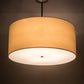 Meyda Lighting Cilindro 36" 6-Light Timeless Bronze Pendant Light With Beige Natural Textrene and White Statuario Idalight Shade