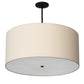 Meyda Lighting Cilindro 36" 6-Light Timeless Bronze Pendant Light With Beige Natural Textrene and White Statuario Idalight Shade