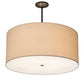 Meyda Lighting Cilindro 36" 6-Light Timeless Bronze Pendant Light With Beige Natural Textrene and White Statuario Idalight Shade