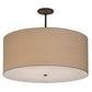 Meyda Lighting Cilindro 36" 6-Light Timeless Bronze Pendant Light With Natural Textrene & Statuario Idalight Shade