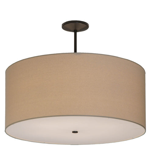 Meyda Lighting Cilindro 36" 6-Light Timeless Bronze Pendant Light With Natural Textrene & Statuario Idalight Shade