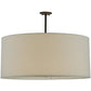 Meyda Lighting Cilindro 36" 6-Light Timeless Bronze Pendant Light With White Linen Textrene Shade