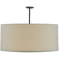 Meyda Lighting Cilindro 36" 6-Light Timeless Bronze Pendant Light With White Linen Textrene Shade