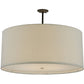 Meyda Lighting Cilindro 36" 6-Light Timeless Bronze Pendant Light With White Linen Textrene Shade