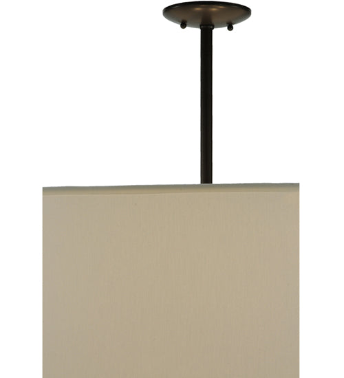 Meyda Lighting Cilindro 36" 6-Light Timeless Bronze Pendant Light With White Linen Textrene Shade