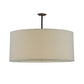 Meyda Lighting Cilindro 36" 6-Light Timeless Bronze Pendant Light With White Linen Textrene Shade