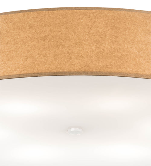 Meyda Lighting Cilindro 36" 6-Light White Pendant Light With Beige Craft Paper Textrene & White Statuario Idalight Shade