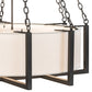 Meyda Lighting Cilindro 36" 6-Light Wrought Iron Bartlett Inverted Pendant Light With White Linen Textrene Shade