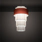 Meyda Lighting Cilindro 36" 8-Light 4-Tier Nickel Pendant Light With Copper and White Textrene Shade
