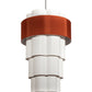 Meyda Lighting Cilindro 36" 8-Light 4-Tier Nickel Pendant Light With Copper and White Textrene Shade