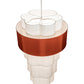 Meyda Lighting Cilindro 36" 8-Light 4-Tier Nickel Pendant Light With Copper and White Textrene Shade