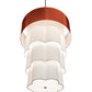 Meyda Lighting Cilindro 36" 8-Light 4-Tier Nickel Pendant Light With Copper and White Textrene Shade
