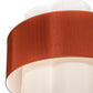 Meyda Lighting Cilindro 36" 8-Light 4-Tier Nickel Pendant Light With Copper and White Textrene Shade