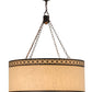 Meyda Lighting Cilindro 36" 8-Light Mahogany Bronze Quatrefoil Pendant Light With Beige Textrene & Statuario Idalight Shade