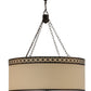 Meyda Lighting Cilindro 36" 8-Light Mahogany Bronze Quatrefoil Pendant Light With Beige Textrene & Statuario Idalight Shade