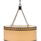 Meyda Lighting Cilindro 36" 8-Light Mahogany Bronze Quatrefoil Pendant Light With Beige Textrene & Statuario Idalight Shade