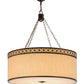 Meyda Lighting Cilindro 36" 8-Light Mahogany Bronze Quatrefoil Pendant Light With Beige Textrene & Statuario Idalight Shade
