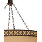 Meyda Lighting Cilindro 36" 8-Light Mahogany Bronze Quatrefoil Pendant Light With Beige Textrene & Statuario Idalight Shade