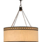Meyda Lighting Cilindro 36" 8-Light Mahogany Bronze Quatrefoil Pendant Light With Beige Textrene & Statuario Idalight Shade