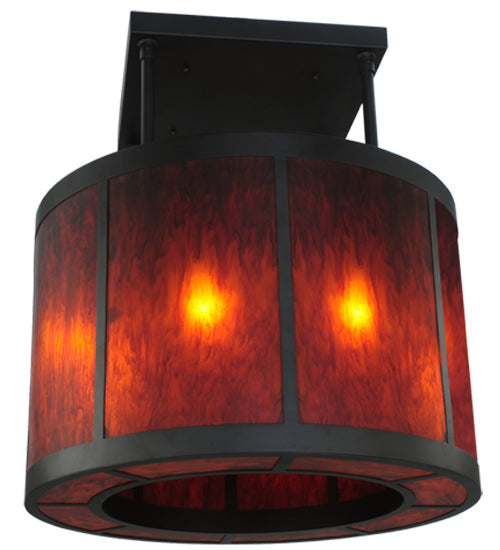 Meyda Lighting Cilindro 36" 8-Light Oil Rubbed Bronze Vicksburg Semi-flush Mount Ceiling Light With Ambra Siena Idalight Shade