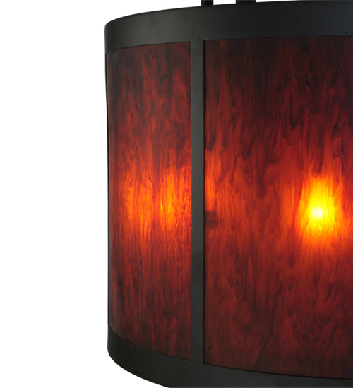 Meyda Lighting Cilindro 36" 8-Light Oil Rubbed Bronze Vicksburg Semi-flush Mount Ceiling Light With Ambra Siena Idalight Shade