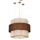Meyda Lighting Cilindro 36" 9-Light Nickel Pendant Light With Cream & Brushed Gold Shade