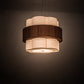 Meyda Lighting Cilindro 36" 9-Light Nickel Pendant Light With Cream & Brushed Gold Shade