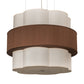 Meyda Lighting Cilindro 36" 9-Light Nickel Pendant Light With Cream & Brushed Gold Shade