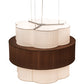 Meyda Lighting Cilindro 36" 9-Light Nickel Pendant Light With Cream & Brushed Gold Shade