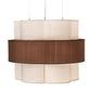 Meyda Lighting Cilindro 36" 9-Light Nickel Pendant Light With Cream & Brushed Gold Shade