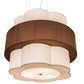 Meyda Lighting Cilindro 36" 9-Light Nickel Pendant Light With Cream & Brushed Gold Shade