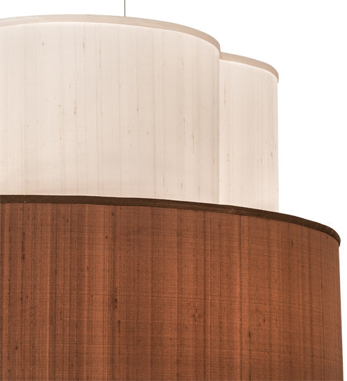 Meyda Lighting Cilindro 36" 9-Light Nickel Pendant Light With Cream & Brushed Gold Shade