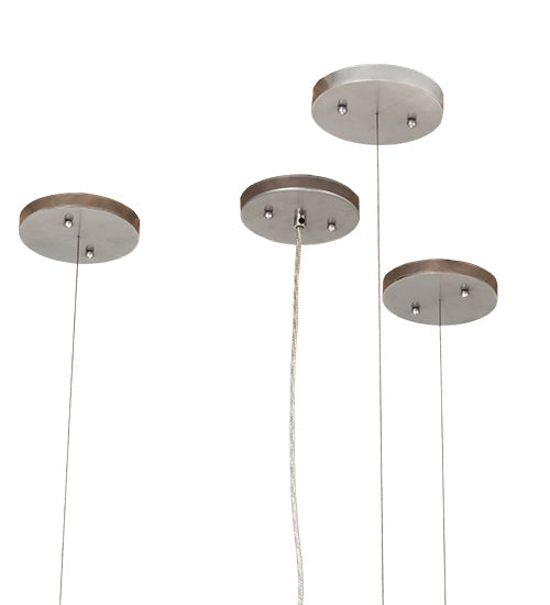 Meyda Lighting Cilindro 36" 9-Light Nickel Pendant Light With Cream & Brushed Gold Shade