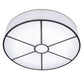 Meyda Lighting Cilindro 36" LED Oil Rubbed Bronze Flush Mount Light With White Statuario Idalight & White Textrene Shade